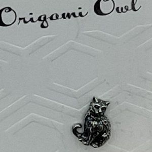 Origami Owl Sterling Silver Cat Charm